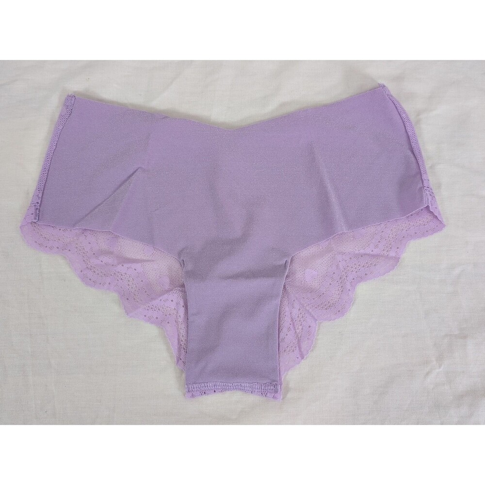 NWT Victoria's Secret No Show Heart Lace Cheeky Panty S Light Lavender Small